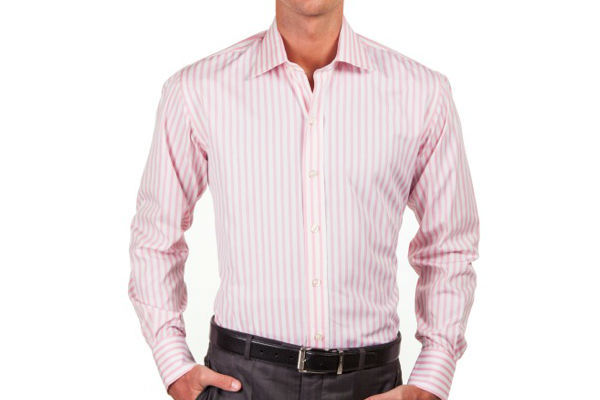 mens pink striped shirt