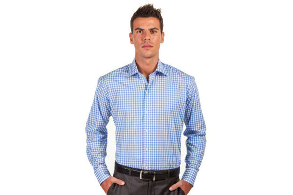 Sky Blue Gingham Shirts by Hucklebury